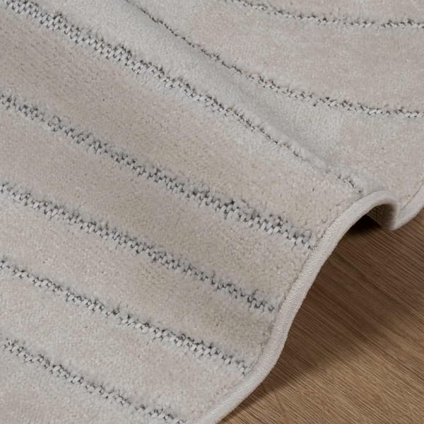 Områdesmattor Rund PALMERAS Kräm Ø 160 CM Polyester