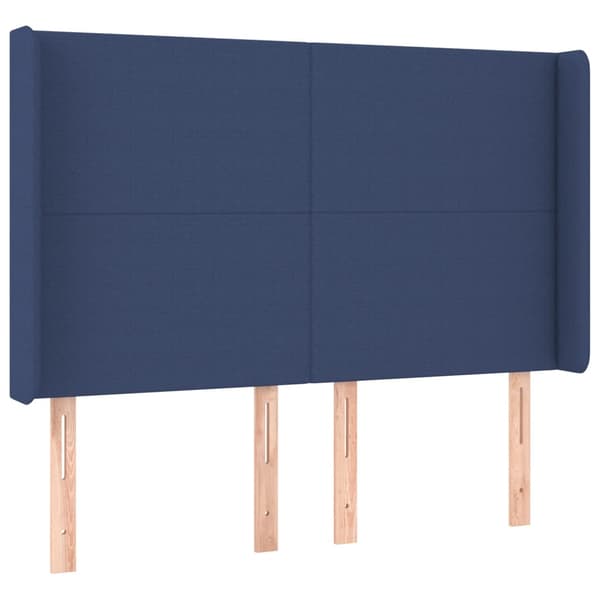 Ramsäng med madrass blå 140x190 cm tyg