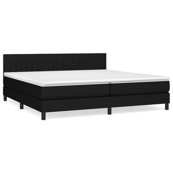 Ramsäng med madrass svart 200x200 cm tyg