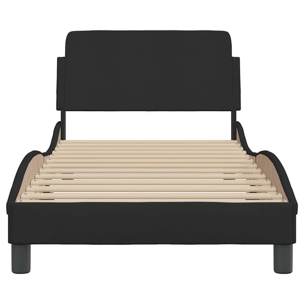 Bed Frame with Headboard "Dover" Black 80x200 cm Fabric