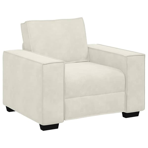 Soffstol gräddvit 100x78x84 cm sammet