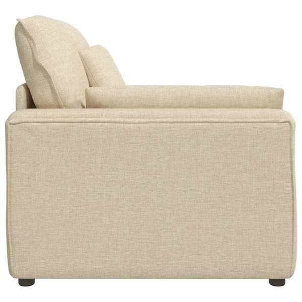 Modulär soffa armstödsändmodul med kuddar gräddvit 100 cm