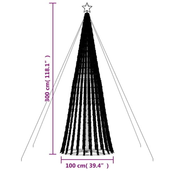 LED julgran 688 LED blå 300 cm