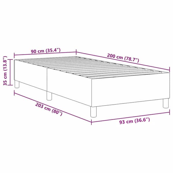 Plattform sängram Blå 90 x 200 cm Kordread tyg