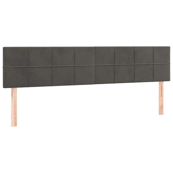 Ramsäng med madrass mörkgrå 120x190 cm sammet