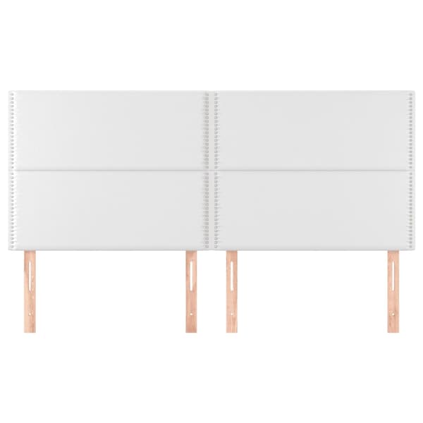 Sänggavel vit 200x5x118/128 cm konstläder