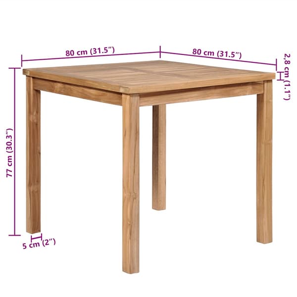 Trädgårdsbord 80x80x77 cm massiv teak