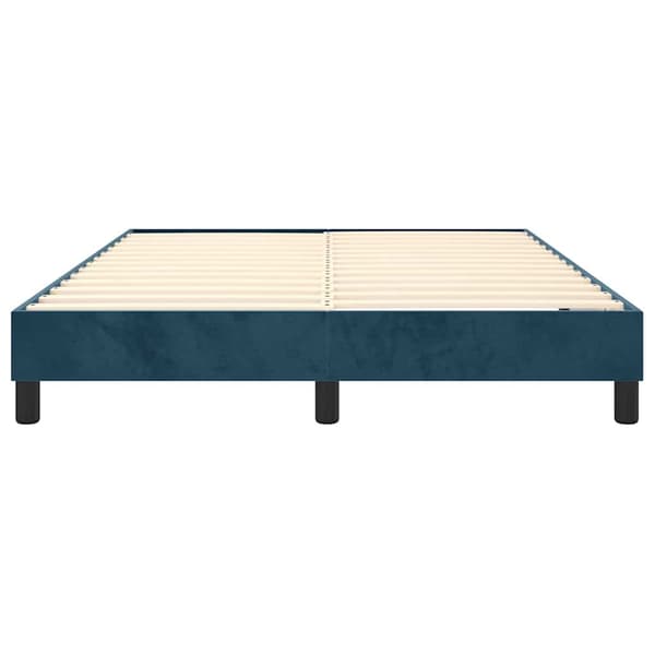 Boxspring-sängram mörkblå 140x190 cm sammet