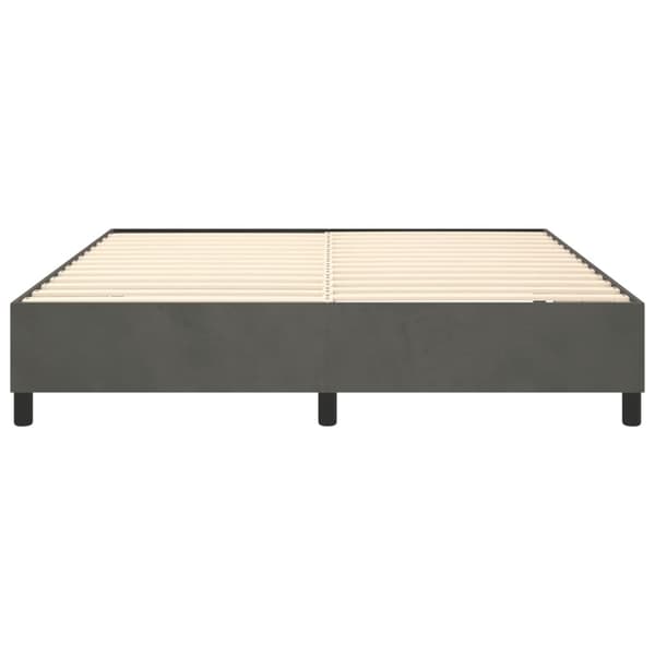 Boxspring-sängram mörkgrå 200x200 cm sammet