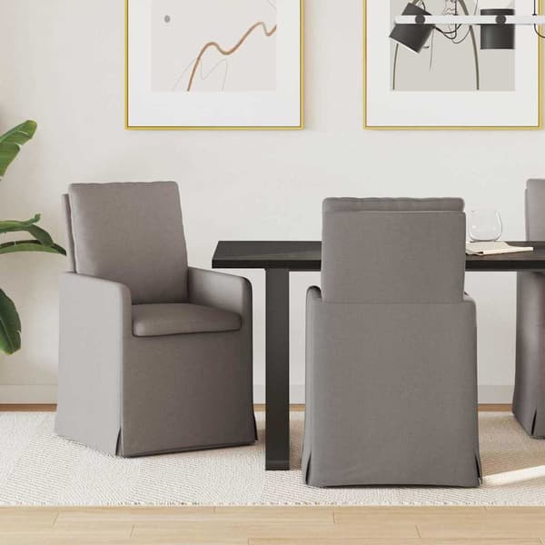 Matstolar 2 pcs Taupe 57 x 67 x 98 cm tyg