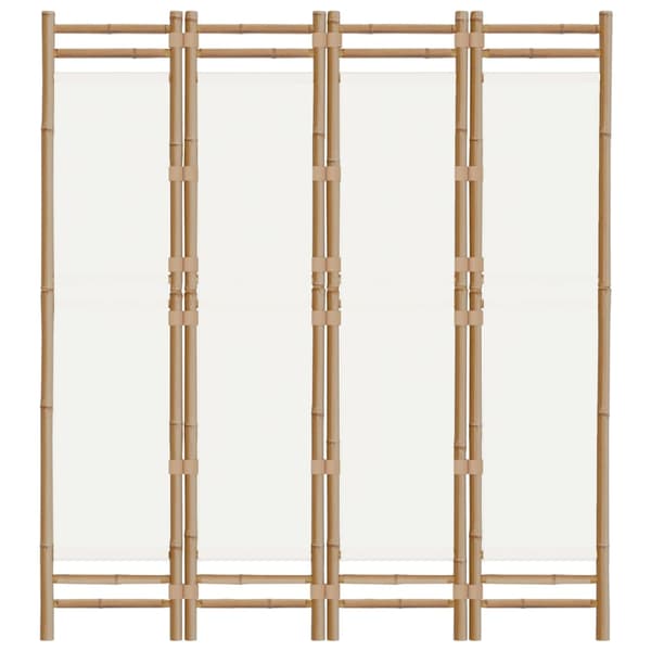 Rumsavdelare 4 paneler hopfällbar 160 cm bambu och kanvas