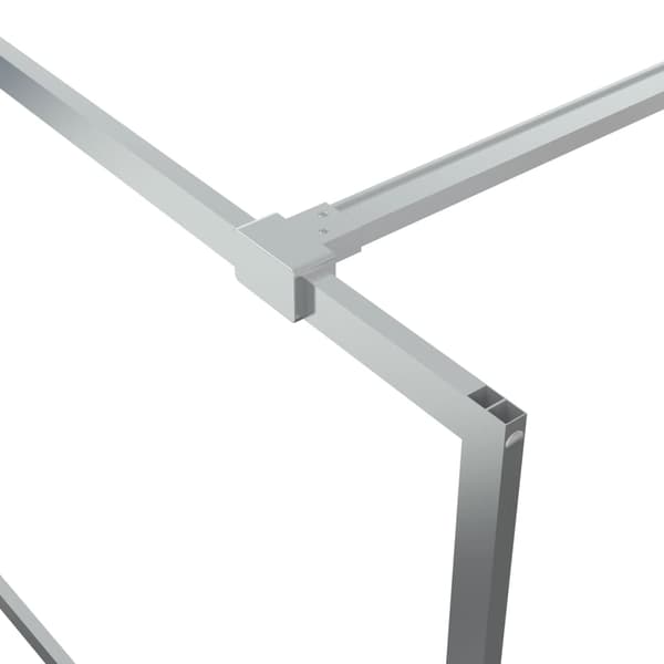 Duschvägg silver 140x195 cm klart ESG-glas