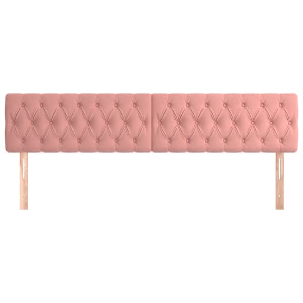Sänggavlar rosa 200x7x78/88 cm sammet