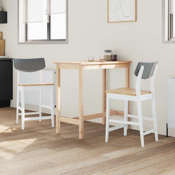 Matstolar 2 pcs Vit 48 x 49 x 95 cm Massiv Gummiträ