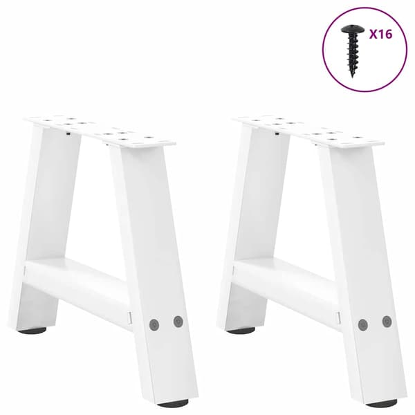 Soffbordsben A-formade 2 st vita 30x(30-31) cm stål