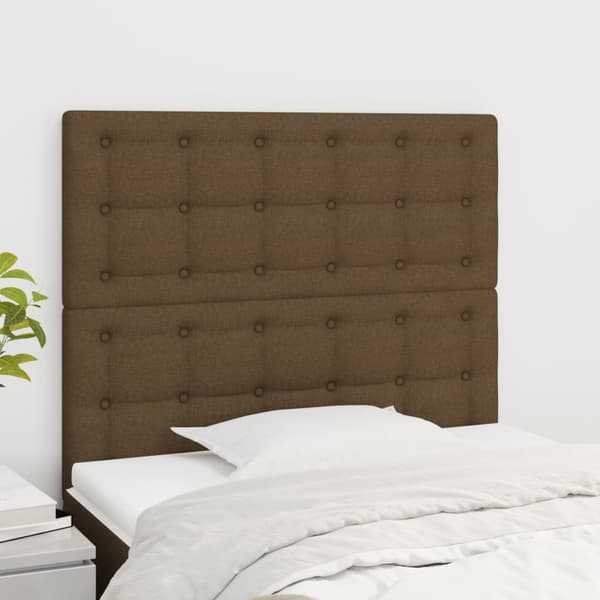 Sänggavel mörkbrun 90x5x118/128 cm tyg