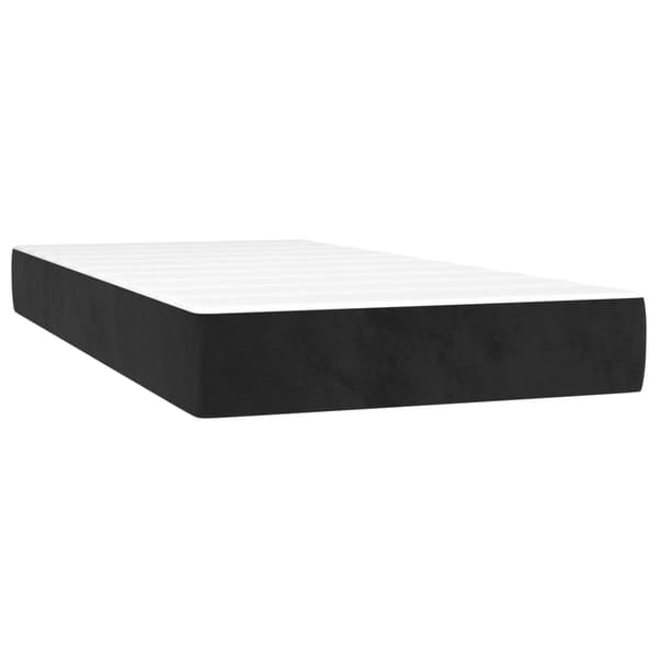 Ramsäng med madrass svart 100x200 cm sammet