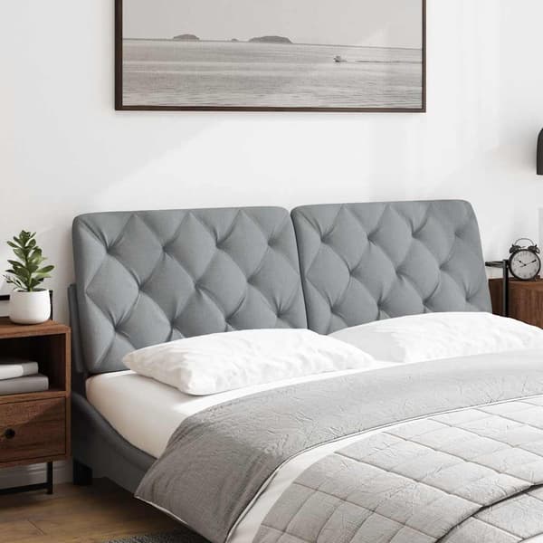 Headboard Cushion Light Grey 160 cm Fabric