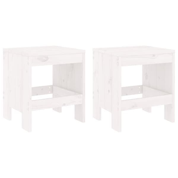 Caféset 3 delar vit massiv furu
