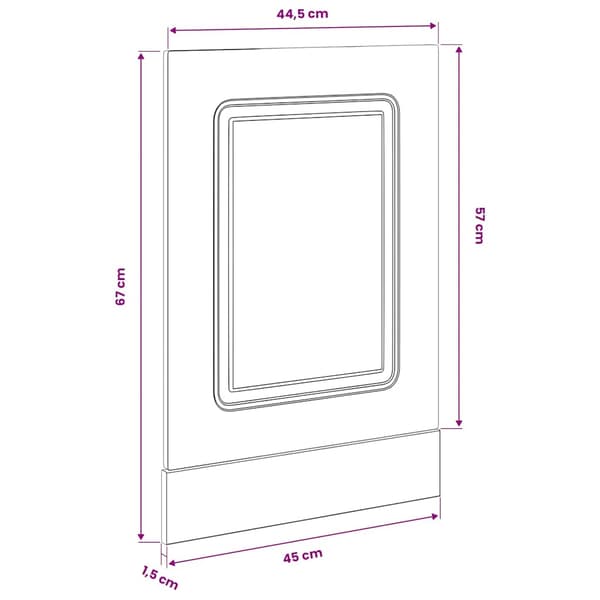 Diskmaskinspanel Kalmar artisan ek 45x1,5x57 cm konstruerat trä