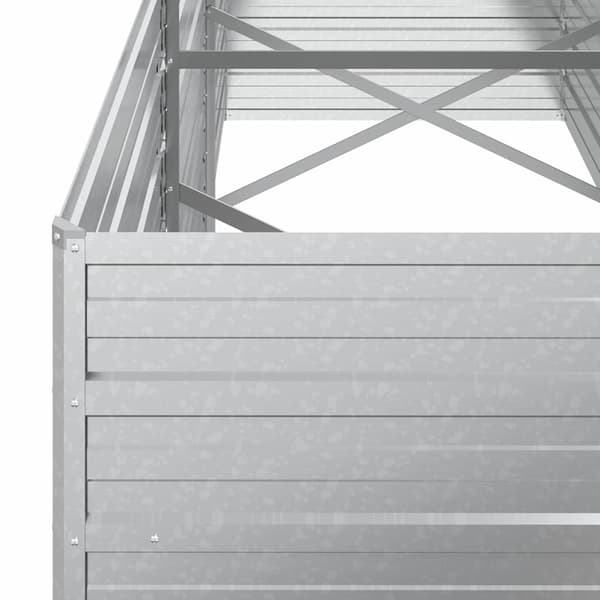 Odlingslåda upphöjd galvaniserat stål 240x80x77 cm silver