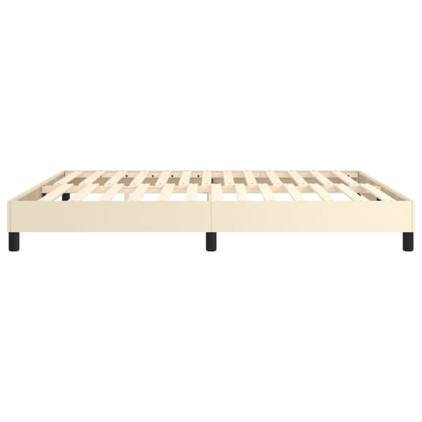 Boxspring-sängram gräddvit 180x200 cm konstläder