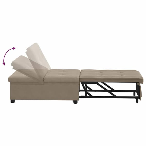 Pull Out Sofa Bed Taupe 194 x 67 x 82 cm Mikrofiber