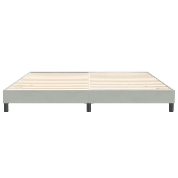 Sängram utan madrass ljusgrå 200x210 cm sammet