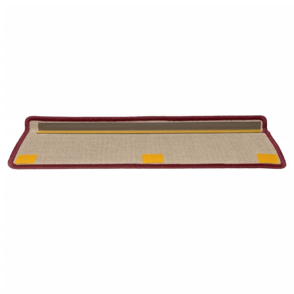 Trappmattor 15 st 65x21x4 cm bordeaux rektangulär kant
