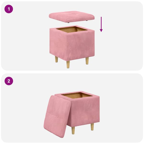 Ottoman med förvaring 40 x 40 x 45 cm Sammet