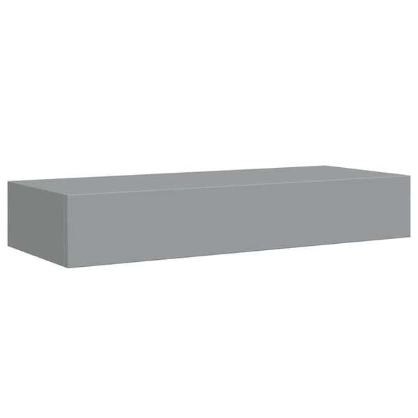 Väggmonterad låda grå 60x23,5x10 cm MDF