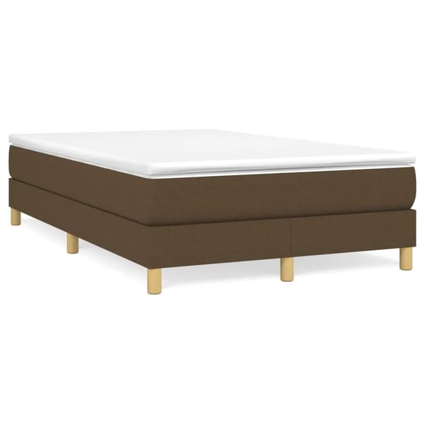 Boxspring-sängram mörkbrun 120x200 cm tyg