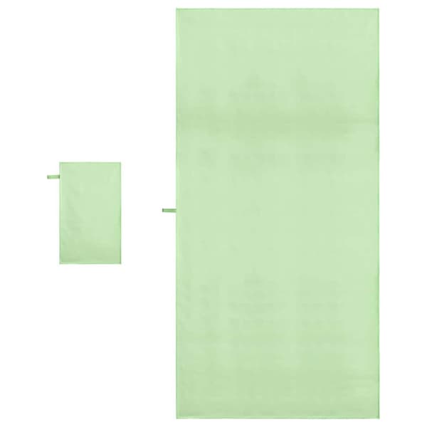 Sporthandduk Set 2 pcs Grön tyg
