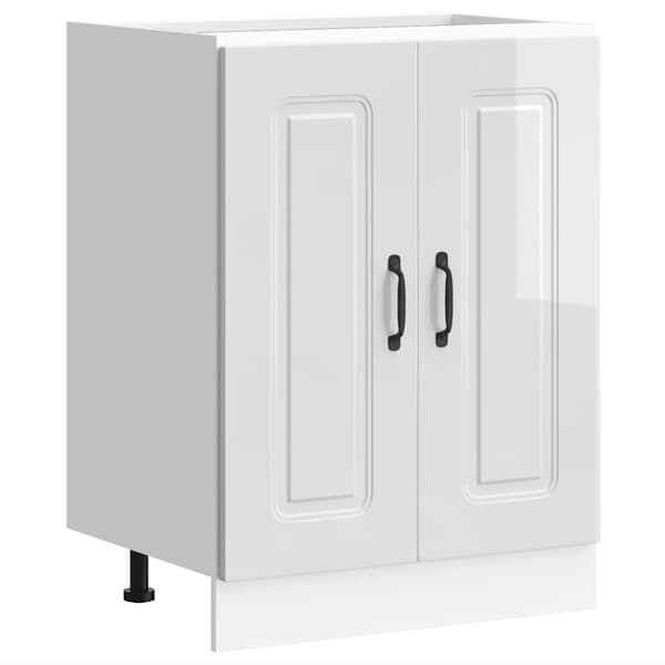 Diskbänk underskåp högglans vit 60x46x81,5 cm konstruerat trä