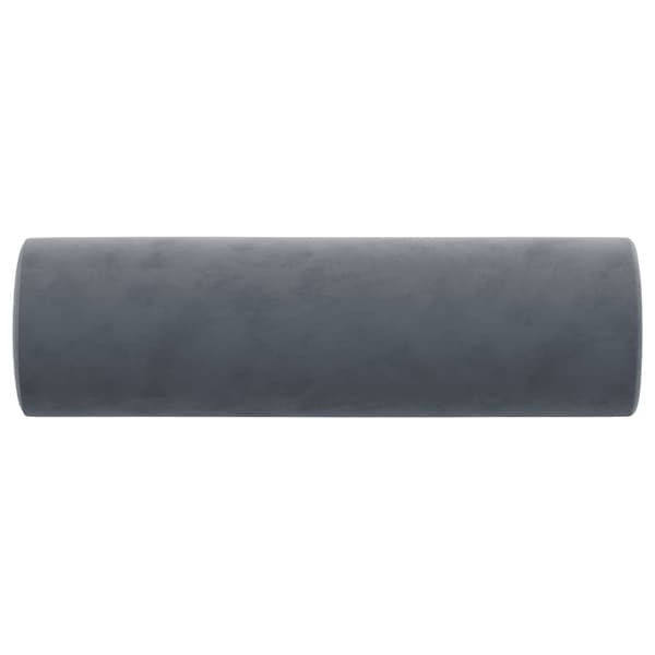 Prydnadskuddar 2 st mörkgrå Ø15x50 cm sammet