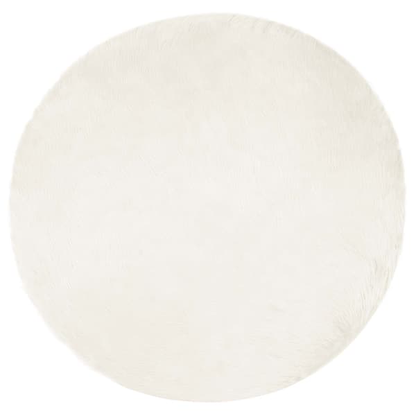 Fuskfäll matta TAFALLA Vit Ø 100 cm Polyester