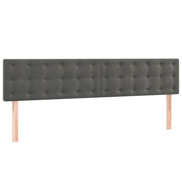 Ramsäng med madrass mörkgrå 160x200 cm sammet