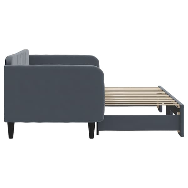 Dagbädd utdragbar mörkgrå 90x200 cm sammet