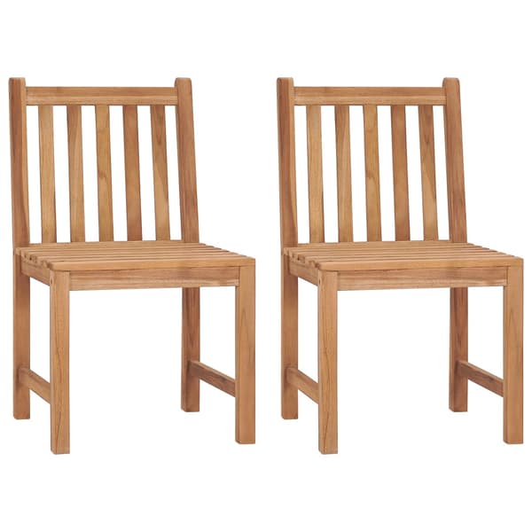 Trädgårdsstolar 2 st med dynor massiv teak