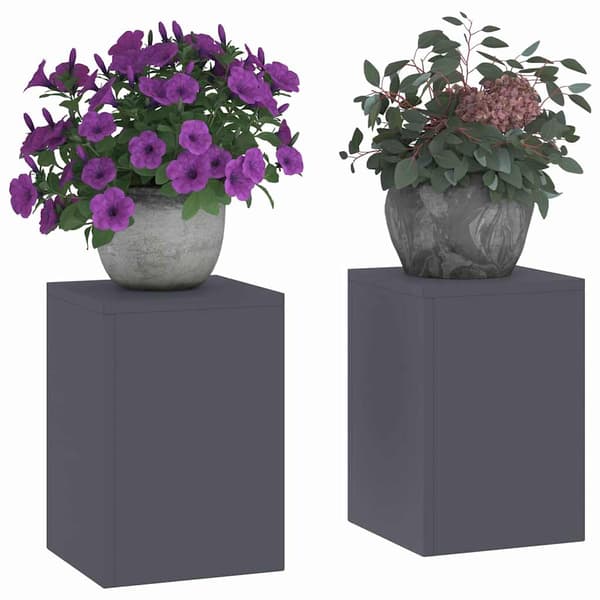 Växtställ 2 pcs Antracit 24 x 24 x 35 cm Stål