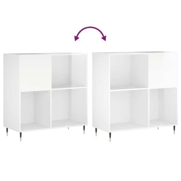 Stereobänk vit högglans 84,5x38x89 cm konstruerat trä