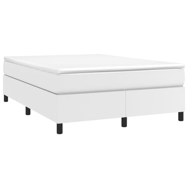 Boxspring-sängram vit 140x200 cm konstläder