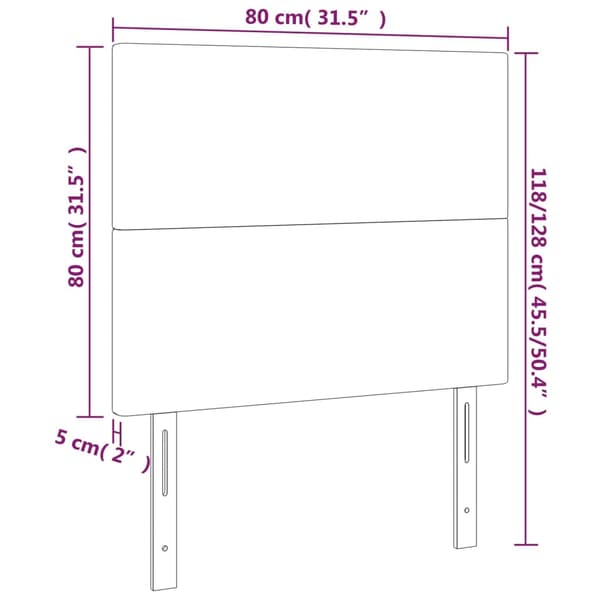Sänggavel rosa 80x5x118/128 cm sammet