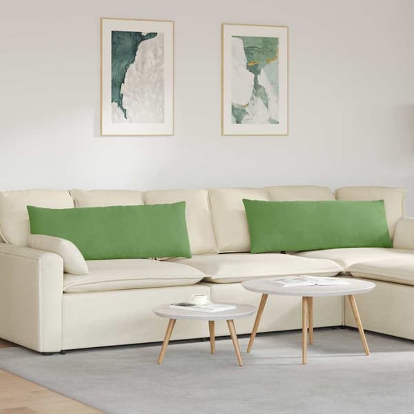 Sofakuddar 2 pcs Ljusgrön 120 x 40 cm Kordread tyg