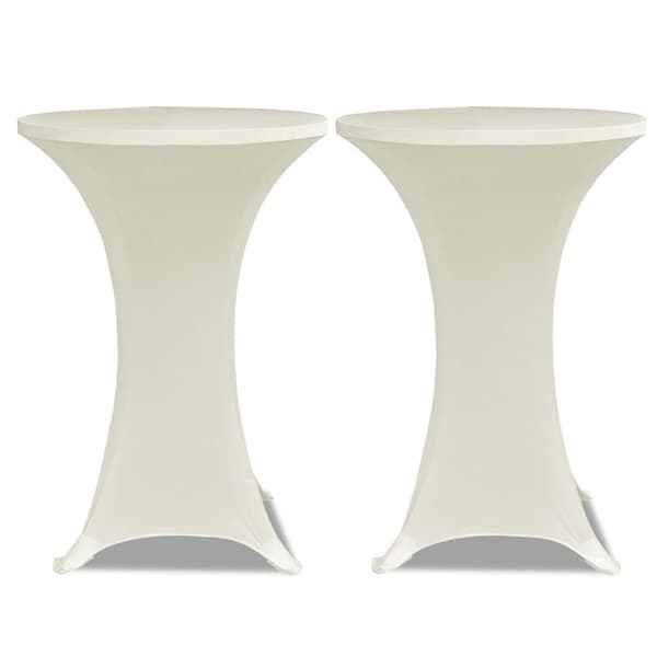 Överdrag till ståbord Ø80 cm gräddvit stretch 4 st