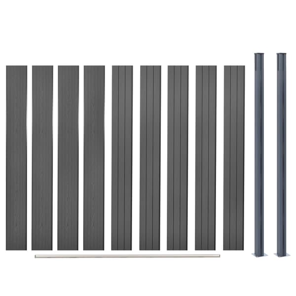 Staketpanel grå 180x186 cm WPC