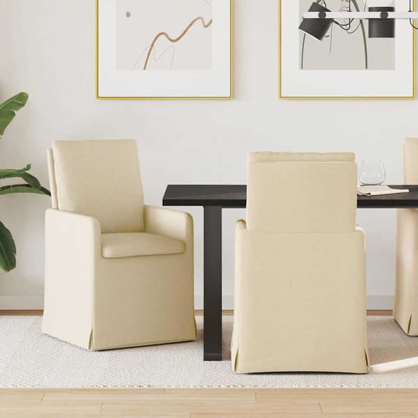 Matstolar 2 pcs Kräm 57 x 67 x 98 cm tyg