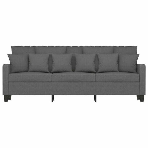 3-sitssoffa mörkgrå 180 cm tyg