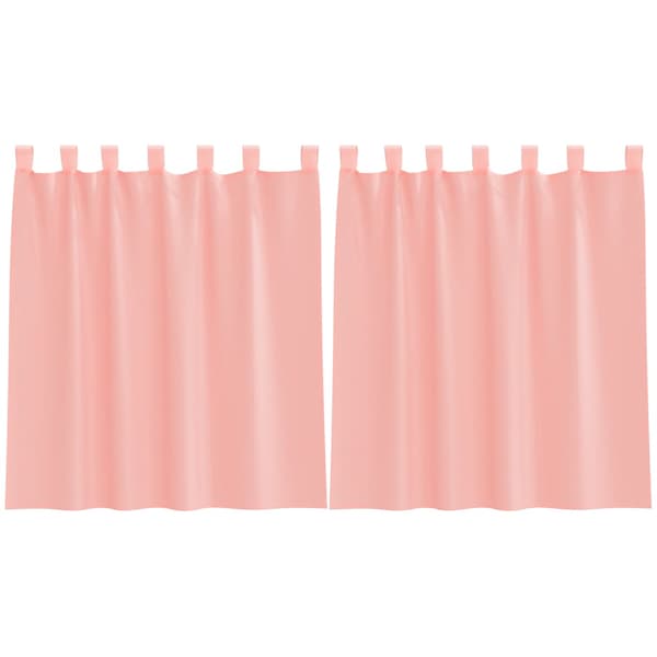 Voile gardiner med stångfickor 2 st rosa