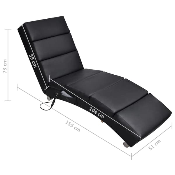 Massagefåtölj svart konstläder